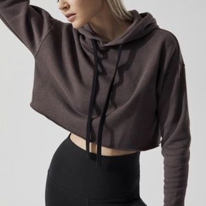 Alo Cropped Hoodie - Raisin